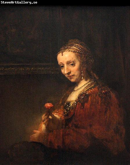 Rembrandt Peale Portrait of a Woman with a Pink Carnation
